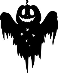 Obraz premium Halloween Scary Spirit Ghost Silhouette Illustration