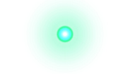 Central Bright Green Glowing Orb - Abstract Energy Light Sphere on White Background