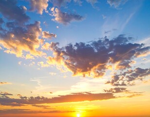 Obraz premium Vibrant sunset sky filled with clouds