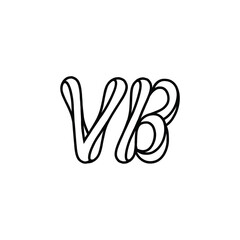 VB monogram logo design letter text name symbol monochrome logotype alphabet character simple logo