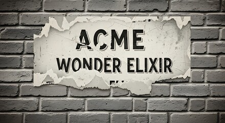 ACME Wonder Elixir Advertisement on a Grungy Brick Wall.