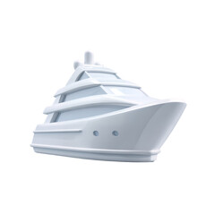 luxury yacht 3d style isolated on transparent background