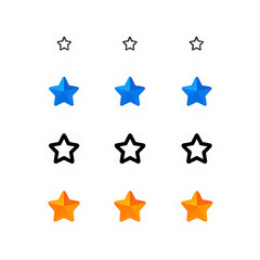 Obraz premium Star vector icons. Set of star symbols