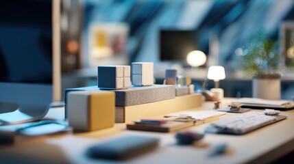 Medium shot featuring a modular workstation setup with focused detachable components while the background remains softly out of focus to showcase customization.