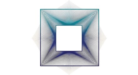Abstract Square Frame Design with Radiating Gradient Line Patterns