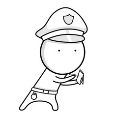 A police officer with a notepad
