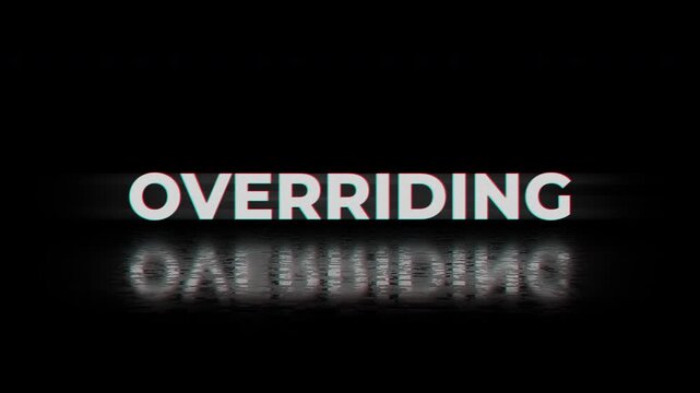 Word overriding with a blurred reflection on black surface. Perfect for business presentations, graphic design projects, or website headers. Glitch effect