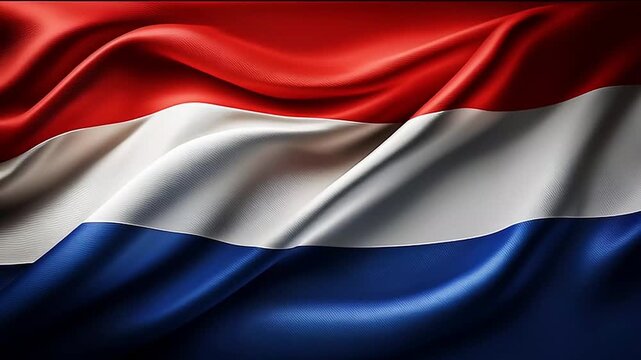 The Netherlands National Flag waving in the wind
