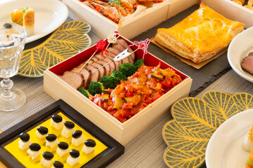 手作り洋風おせち料理 イタリアンおせち お正月 テーブルセッティング