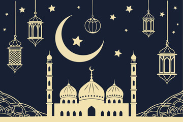Seamless eid mubarak festival pattern design with islamic geometric motifs and traditional elements for celebrations