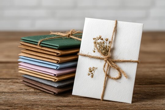 Cardboard envelopes with threads. Generative AI