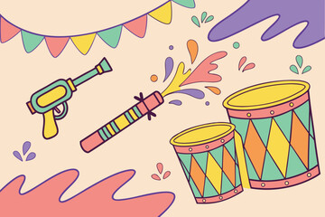 Vibrant holi festival powder splash seamless pattern design featuring dynamic colorful explosions of pigment for festive celebrations and cultural events
