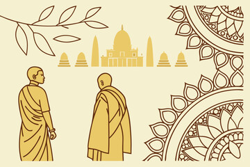 Seamless saffron robe pattern for kathina festival celebrations and religious events