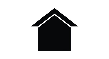 Simple black house shape with a pointed roof a striking silhouette