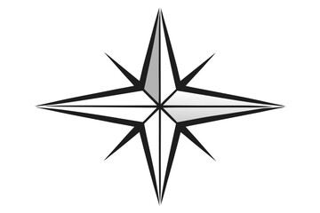 Obraz premium Gold and silver star compass decoration vector illustration for holiday design