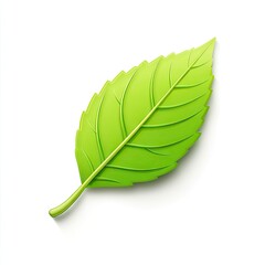 Obraz premium 3D illustration of a vibrant green leaf