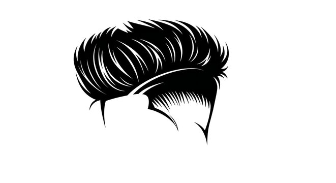 Bold black vector barbar hair cut