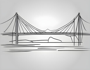 Simple strokes modern line art bridge background