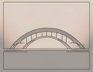 Simple strokes modern line art bridge background