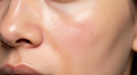 Fototapeta premium Combination Skin Diagnosed During Medical Visit Focusing on Mixed Texture Areas Needing Specialized Care
