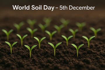 World soil day december 5th celebration of healthy soil and new plant growth