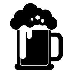 Iconic silhouette of a frothy beer mug silhouette