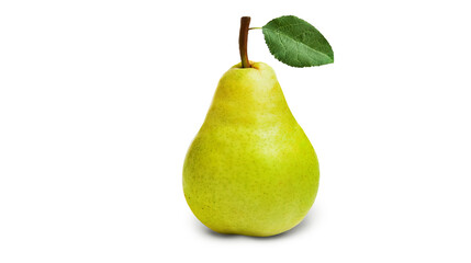 Pear with a leaf - health - fruit - fresh- green