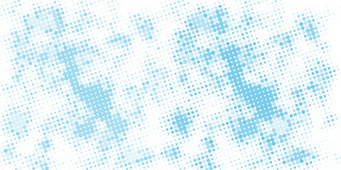 blue abstract halftone design on white background