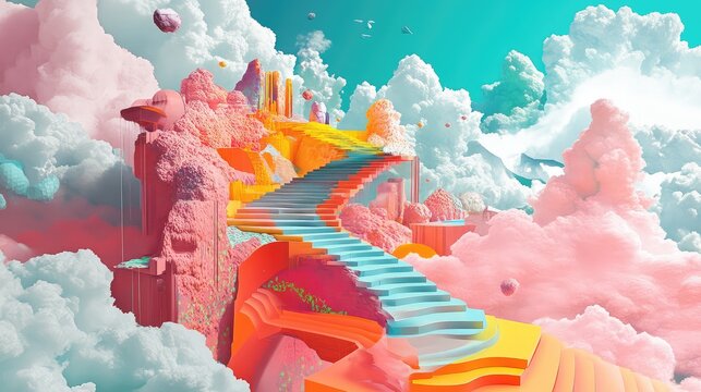 surrel enhancing workflow diagram in a surreal style