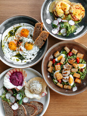 Plates with various lunch options