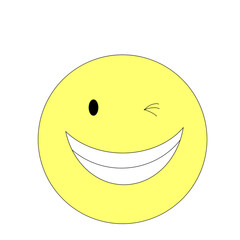 ウインクする黄色いスマイルマーク