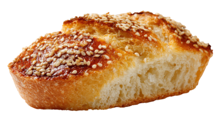 Artisan Sesame Bread: A mouthwatering image of freshly baked bread with a generous sprinkling of sesame seeds, offering a tempting glimpse of culinary perfection and the simple pleasures of life.