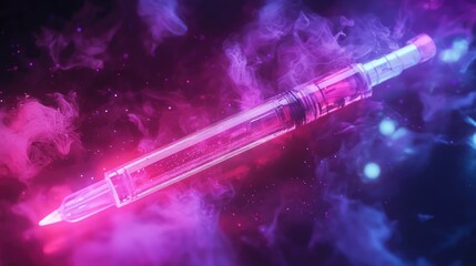 epinephrine neon glow abstract depiction of an epinephrine pen