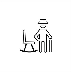 grandfather icons. simple line vector illustration
