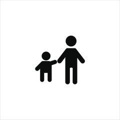 father and son icons. simple solid vector illustration