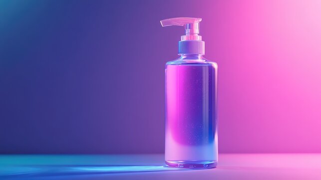 technology holographic display of a hand sanitizer bottle in