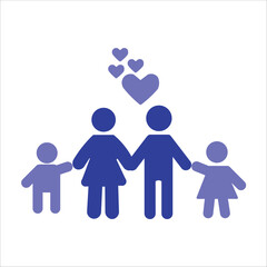 family icons. simple colored vector illustration