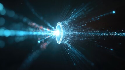 Fototapeta na wymiar cryptography realistic style quantum encryption system emitting