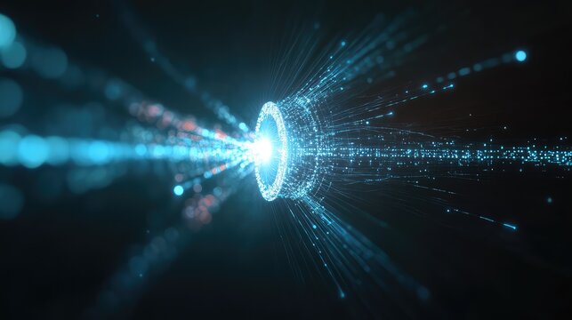 cryptography realistic style quantum encryption system emitting