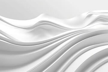 Obraz premium Abstract grayscale image depicting undulating, flowing, three-dimensional waves, creating a sense of movement and depth against a plain background