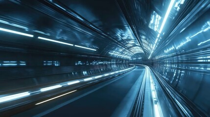 Naklejka premium innovation futuristic style transforming tunnel