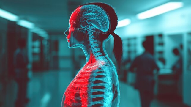 vtr glitch style x ray of a nurse avatar