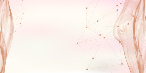 Molecular abstract structure background.
Scientific vector illustration with molecule
DNA. Medical, science and technology concept for banner template or header