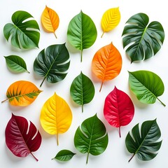 set of autumn leaves