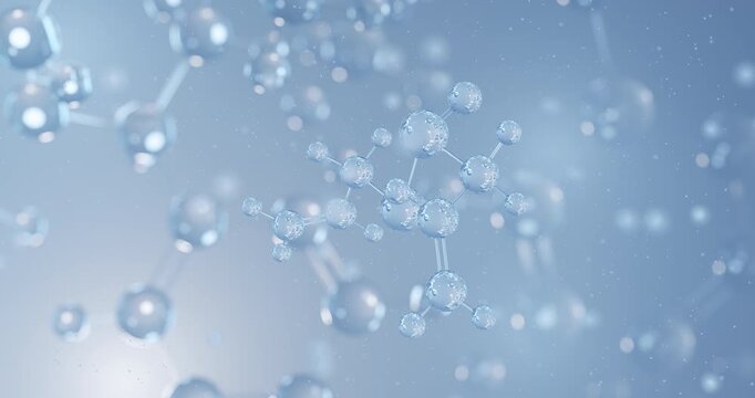 Allicin rotating 3D model of antibiotics, seamless looped video
