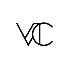 VC monogram logo design letter text name symbol monochrome logotype alphabet character simple logo