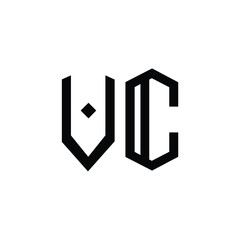 VC monogram logo design letter text name symbol monochrome logotype alphabet character simple logo