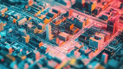 Obraz premium mp glitch style fragmented view of a real estate map