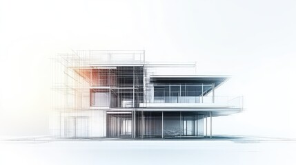 modulr futuristic cross section of a house under construction