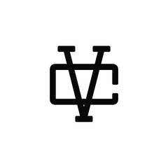 VC monogram logo design letter text name symbol monochrome logotype alphabet character simple logo